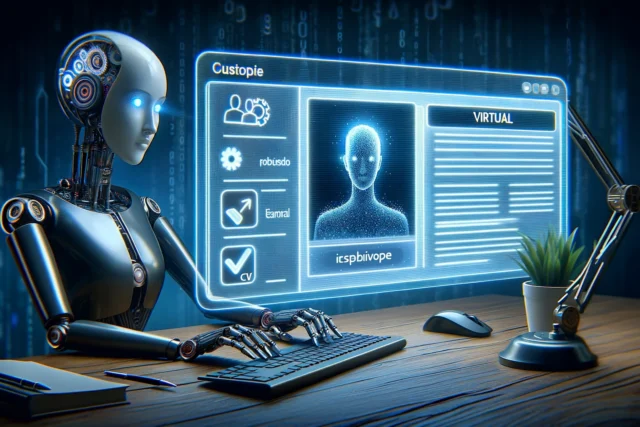 DALL·E-2024-03-24-01.56.24-La-imagen-captura-la-esencia-de-utilizar-la-inteligencia-artificial-en-la-busqueda-de-empleo-mostrando-un-teclado-y-una-pantalla-que-despliega-un-CV-